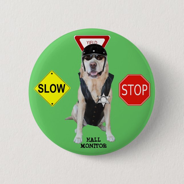 Funny Lab Hall Monitor 2 Inch Round Button (Front)