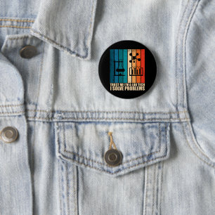 Funny lab tech vintage laboratory technician humou 2 inch round button