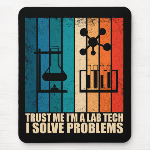 Funny lab tech vintage laboratory technician humou mouse pad