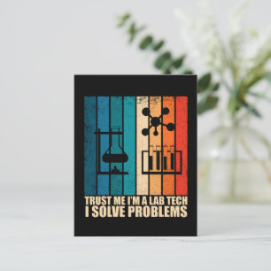 Funny lab tech vintage laboratory technician humou postcard