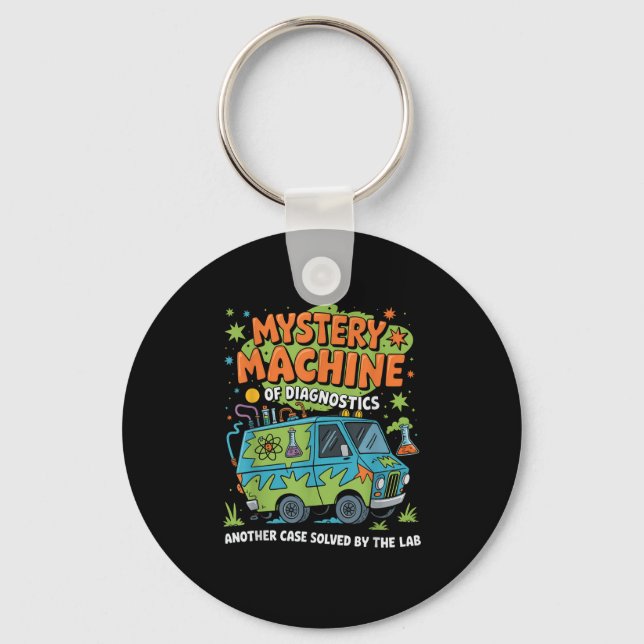 Funny Lab Week 2025 Retro Mystery Machine Of Diagn Keychain (Front)