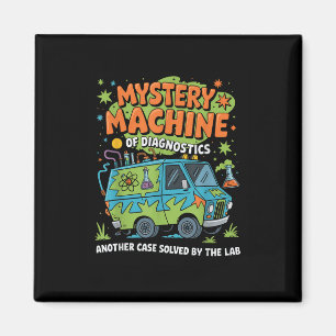 Funny Lab Week 2025 Retro Mystery Machine Of Diagn Magnet