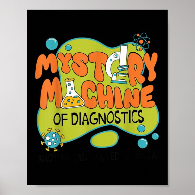 Funny Lab Week 2025 Retro Mystery Machine Of Diagn Poster (Front)