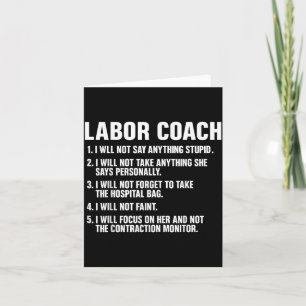 Funny Labor Coach New Mom New Dad Hostal New Baby  Card