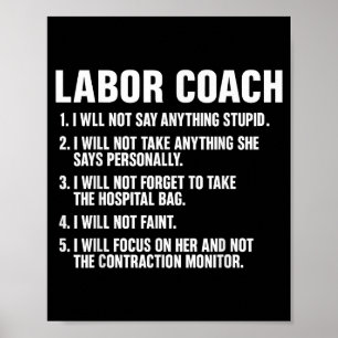 Funny Labor Coach New Mom New Dad Hostal New Baby  Poster