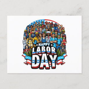 Funny Labour Day Happy American Labour Day Enclosure Card