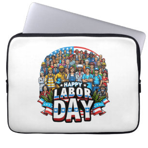 Funny Labour Day Happy American Labour Day Laptop Sleeve