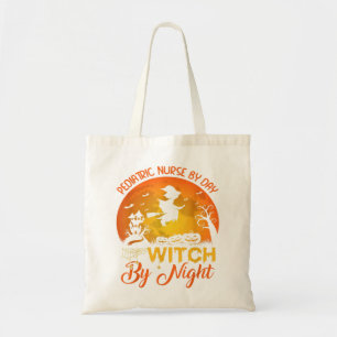 Funny Labour Nurse By Day Witch By Night Halloween Tote Bag