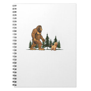 Funny Labradoodle Bigfoot Dog Walking Dog Mom Dad  Notebook