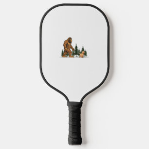 Funny Labradoodle Bigfoot Dog Walking Dog Mom Dad  Pickleball Paddle