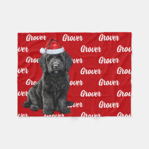 Funny Labradoodle Dog Name Patterned Christmas Fleece Blanket