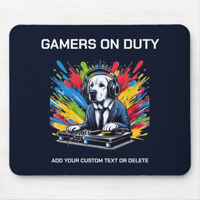 Funny Labrador And Gaming Animal Lover Gift Mouse Pad (Front)