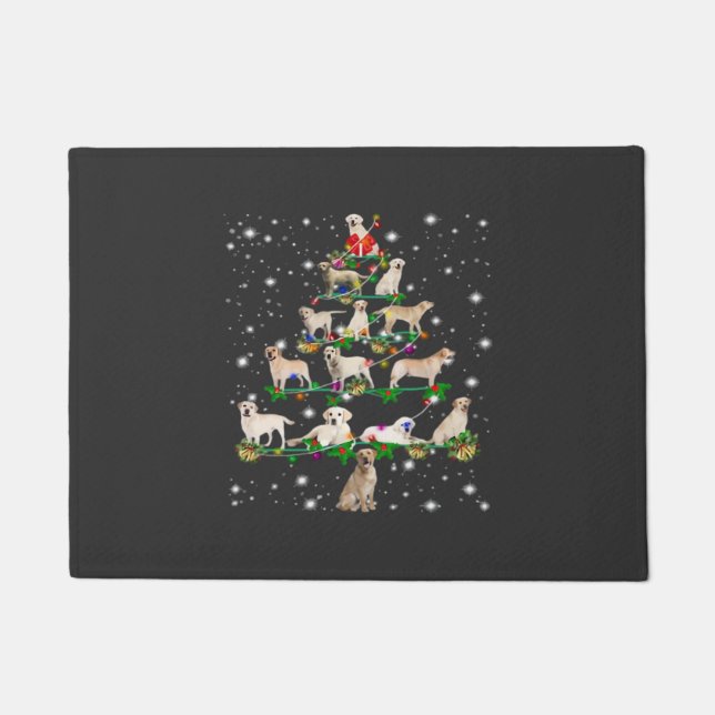 Funny Labrador Retriever Christmas Tree Classic T- Doormat (Front)