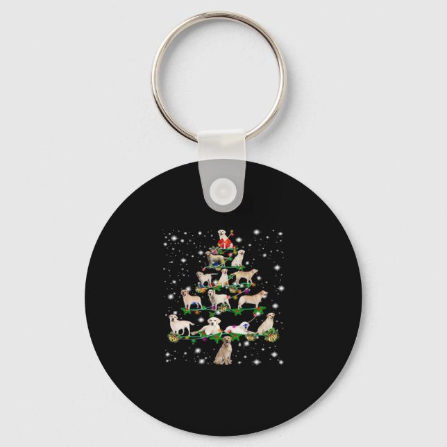 Funny Labrador Retriever Christmas Tree Classic T- Keychain (Front)