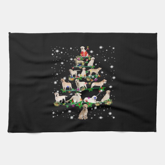 Funny Labrador Retriever Christmas Tree Classic T- Kitchen Towel (Horizontal)