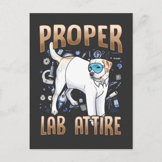 Funny Labrador Retriever Dog Chemistry Science Postcard (Front)