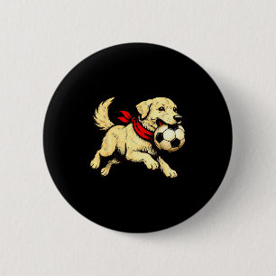 Funny Labrador Retriever Dog Playing Soccer Game D 2 Inch Round Button