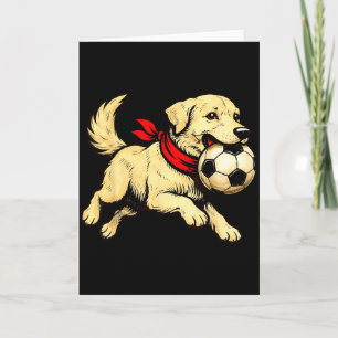 Funny Labrador Retriever Dog Playing Soccer Game D Card