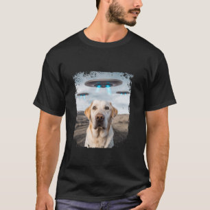 Funny Labrador Retriever Dog Selfie with Alien UFO T-Shirt