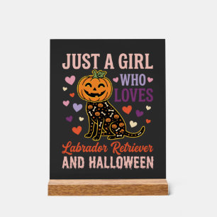 Funny Labrador Retriever Halloween Pumpkin Dog Acrylic Sign