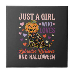 Funny Labrador Retriever Halloween Pumpkin Dog Tile
