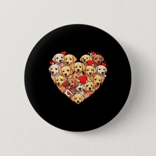 Funny Labrador Retriever Heart Valentine Labrador 2 Inch Round Button