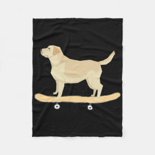 Funny Labrador Skateboarding Dog T Shirt Gift  Fleece Blanket