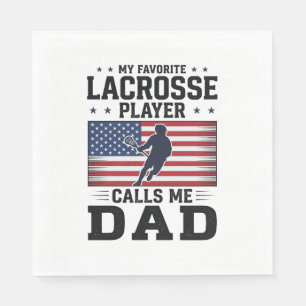 Funny Lacrosse Dad American Flag Vintage Shirt Des Napkin