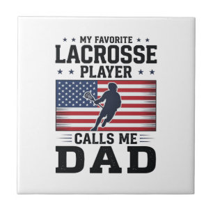 Funny Lacrosse Dad American Flag Vintage Shirt Des Tile