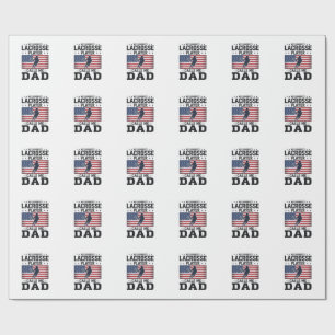 Funny Lacrosse Dad American Flag Vintage Shirt Des Wrapping Paper