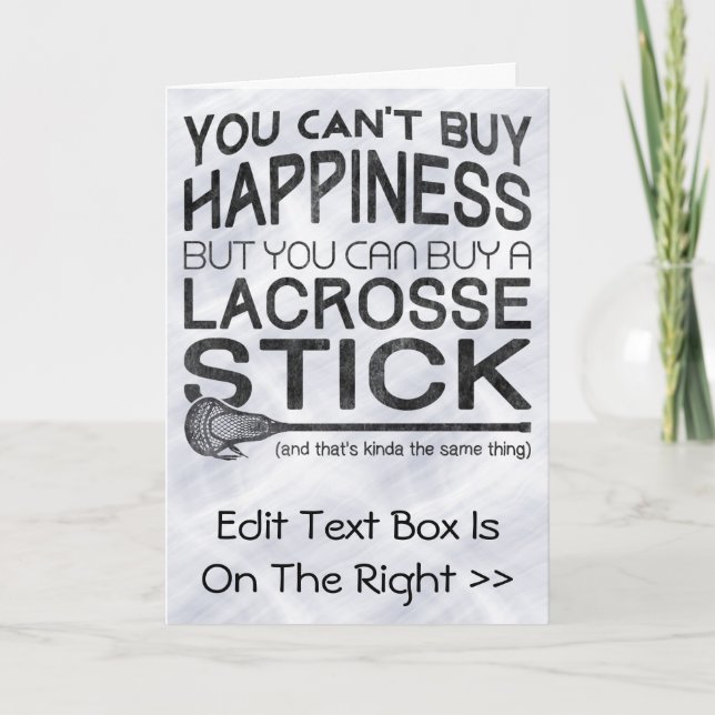 Funny Lacrosse Greeting Card (Front)