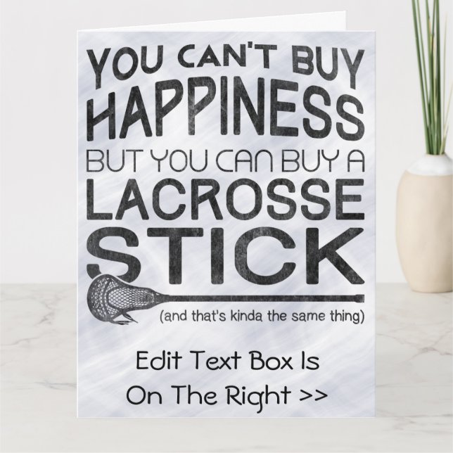 Funny Lacrosse Greeting Card Birthday Card (Front)