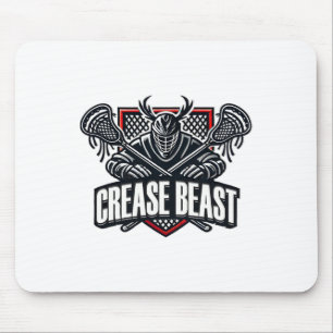 Funny Lacrosse Ops Warning Of Crease Beast Lax Goa Mouse Pad