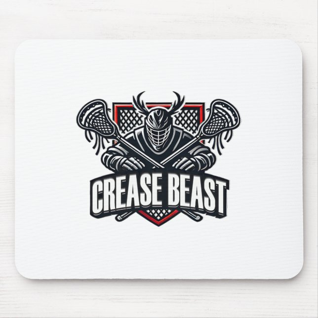 Funny Lacrosse Ops Warning Of Crease Beast Lax Goa Mouse Pad (Front)