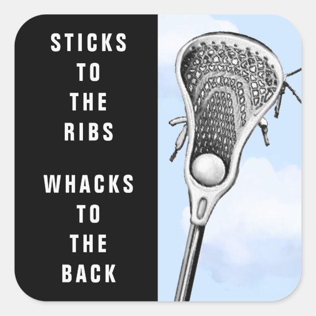 Funny Lacrosse Square Sticker (Front)