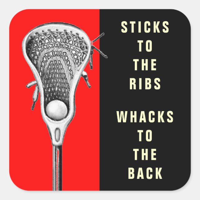 Funny Lacrosse Square Sticker (Front)