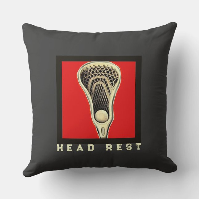 Funny Lacrosse Throw Pillow (Back)