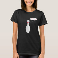 Funny Ladies Bowling Pin Cartoon Team Name Black