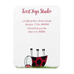 Funny Ladybug Dead Bug Yoga Pose Business Card Magnet