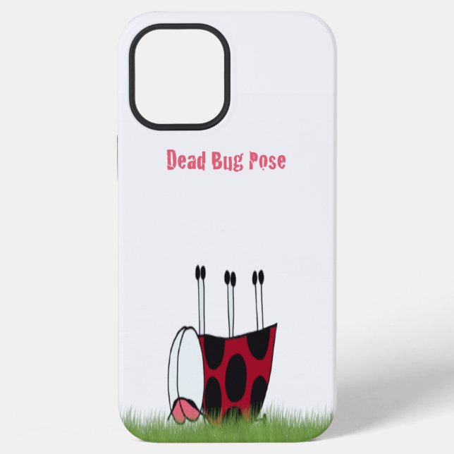 Funny Ladybug Dead Bug Yoga Pose iPhone Case (Back)
