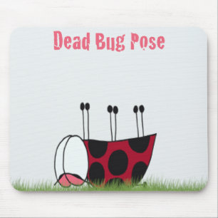 Funny Ladybug Dead Bug Yoga Pose Mouse Pad