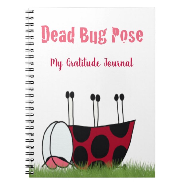 Funny Ladybug Dead Bug Yoga Pose Notebook (Front)