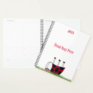 Funny Ladybug Dead Bug Yoga Pose Planner