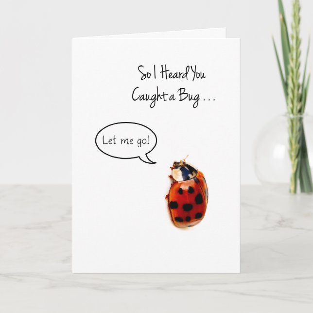 Funny Ladybug Get Well, Catch And Release Card (Front)