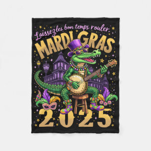Funny Laissez Les Bon Temps Rouler Mardi Gras 2025 Fleece Blanket