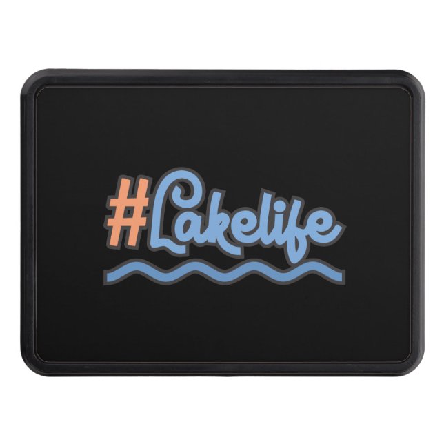 Funny Lake Life Vacation Ideas Trailer Hitch Cover (Front)