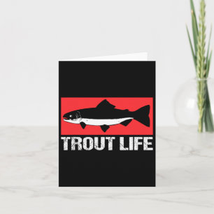 Funny Lake Trout Fisherman Fishing Trout Life  Card
