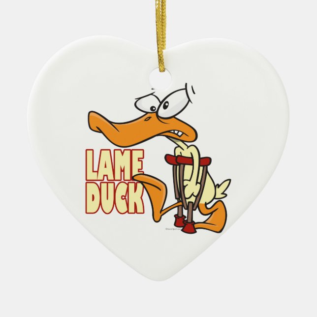 funny lame duck cartoon ceramic ornament (Front)