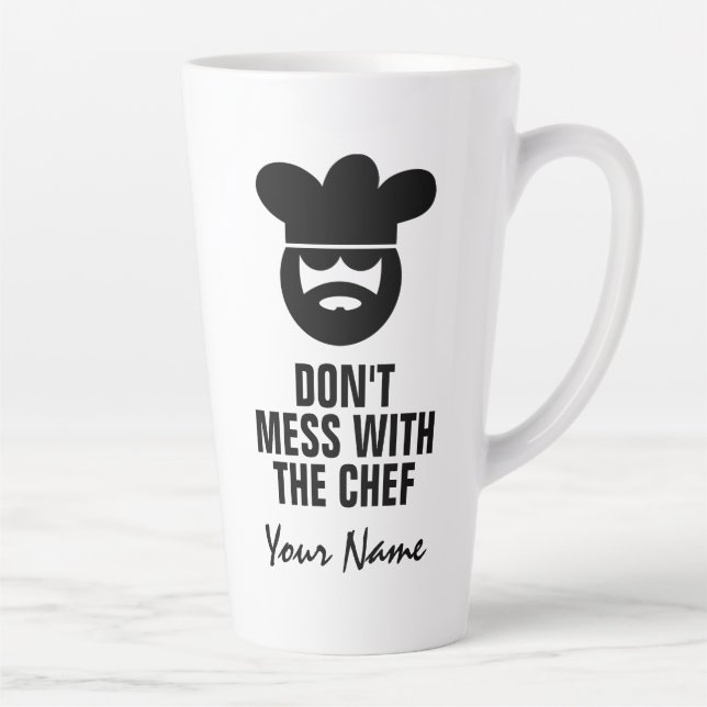 Funny latte mug gift for kitchen chef cook (Right)