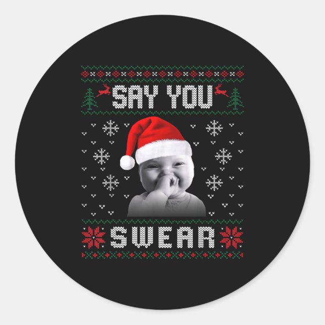 Funny Laughing Baby Ai Baby Meme Brainrot Ugly Chr Classic Round Sticker (Front)